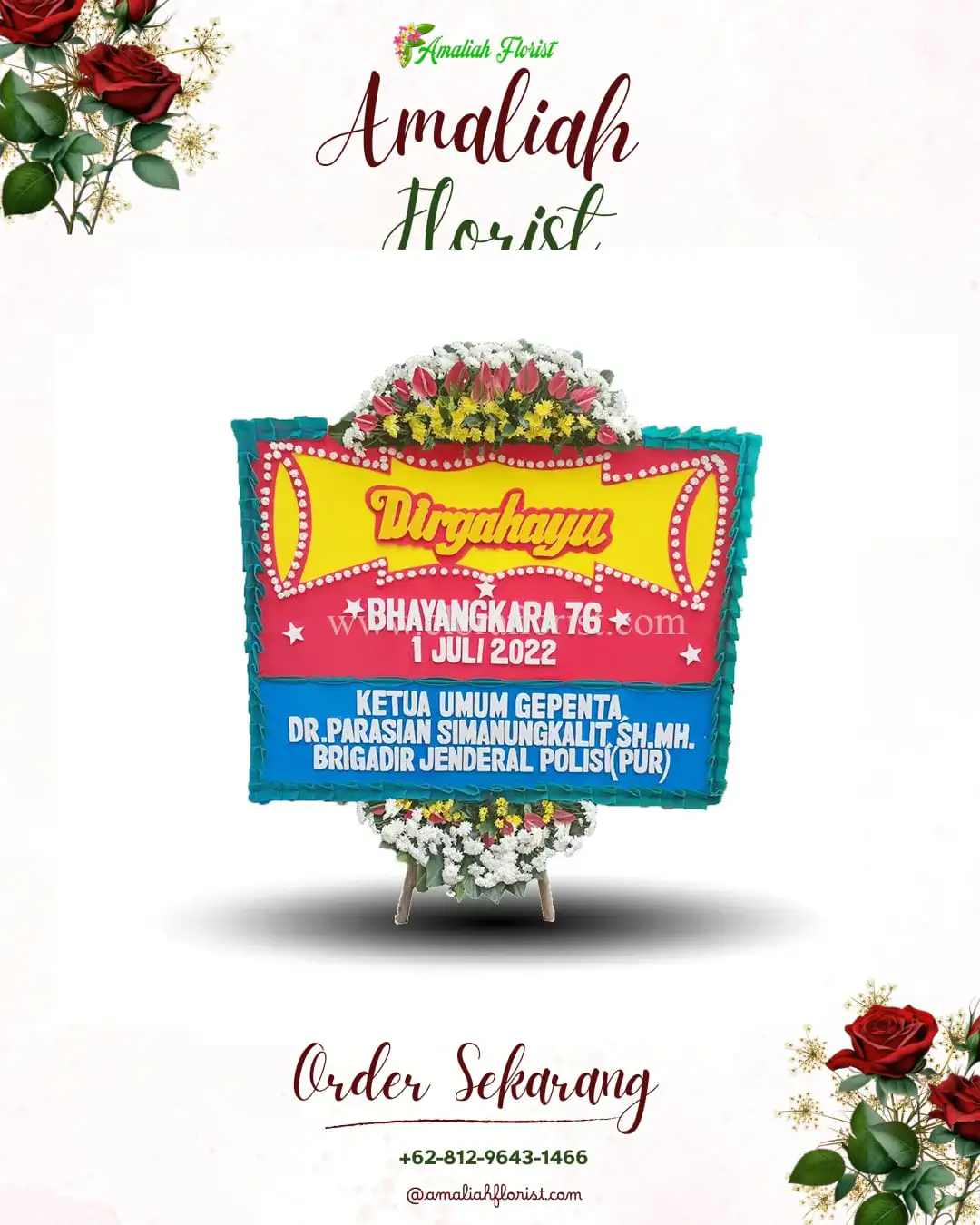 Papan Bunga HUT Ulang Tahun Aur Birugo Tigo Baleh